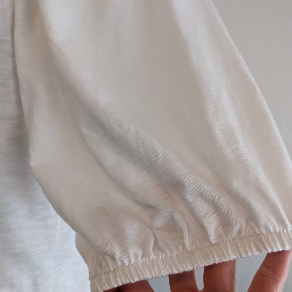 Knox Rose White Crochet Yoke Peasant Top - Picture 4 of 13